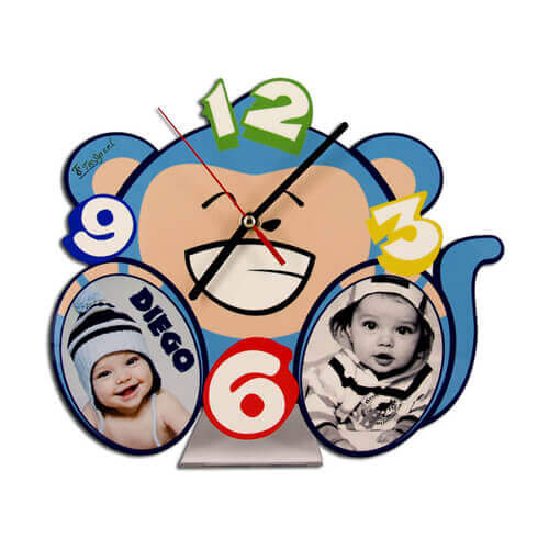 Orologio da terra in MDF - scimmia - Trasferimento termico a sublimazione