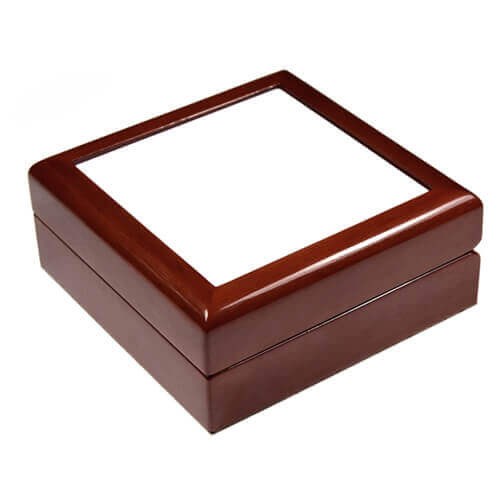 Cofanetto in legno con piastrella in ceramica 15 x 15 cm - Stampa sublimatica a trasferimento termico