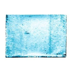 Patch paillettes bicolore da sublimare - rettangolo celeste