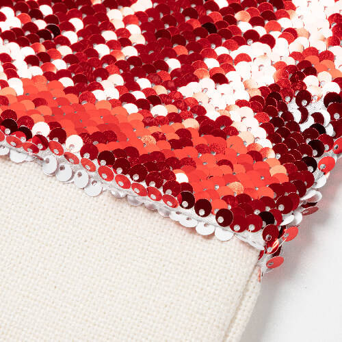 Calzino natalizio con paillettes rosse per sublimazione