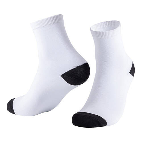 Calzini da 35 cm con punta e tallone neri per sublimazione