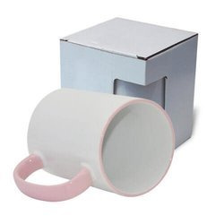 Tazza MAX 450 ml con il manico rosa con la scatola Sublimazione Termostampa