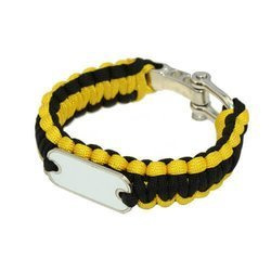 Bracciale in paracord giallo/nero per stampa sublimatica