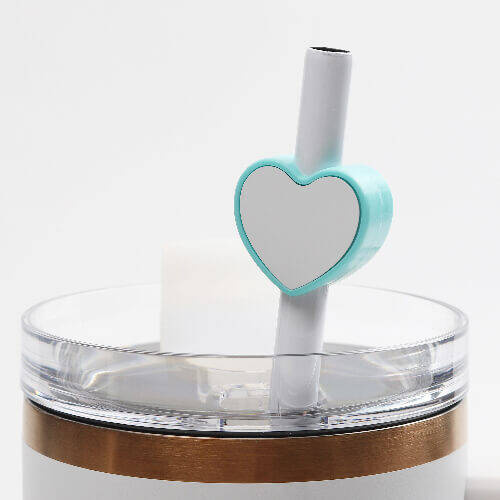 Copri cannuccia in silicone Ø 0,8/1 cm per sublimazione - cuore verde