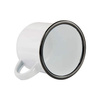 Tazza smaltato 340 ml con bordo nero Sublimazione Termostampa - bianco