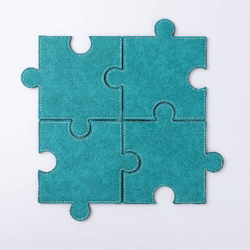 Sottobicchiere in pelle a forma di puzzle per sublimazione - verde