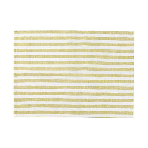 Tovaglietta in tela 50 x 35,5 cm crema con strisce verde chiaro per sublimazione