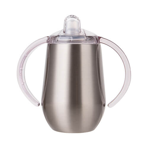 Tazza antigoccia 300 ml di acciaio inox Sublimazione Termostampa - argento 