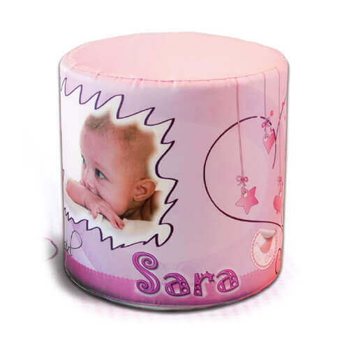 Federa in raso bicolore per pouf tondo per sublimazione - Rosa
