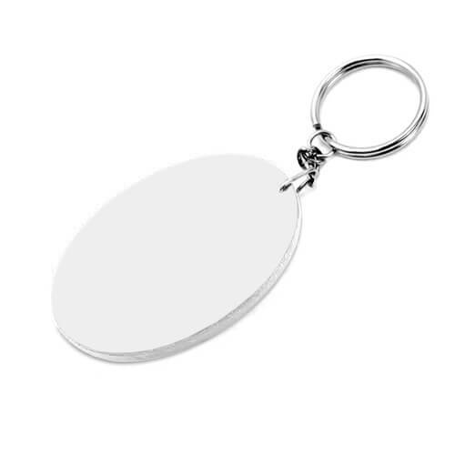 Portachiavi in Plastica Ovale 68 x 48 mm Bianco Sublimazione Trasferimento termico