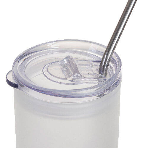 Tazza glassata da 750 ml con coperchio in plastica e cannuccia per sublimazione - sfumatura arancione