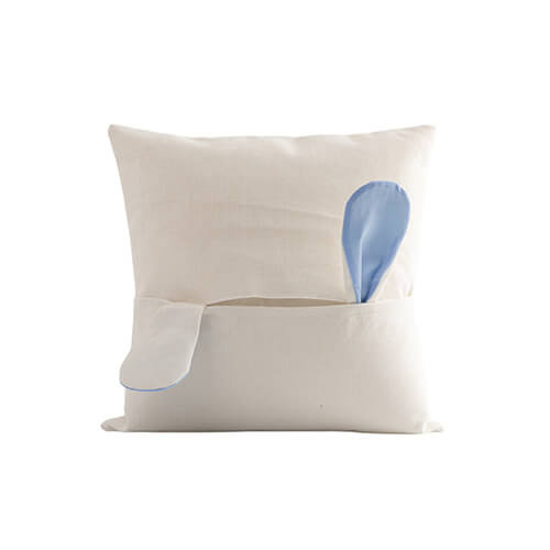 Federa di lino 40 x 40 cm per sublimazione - orecchie blu