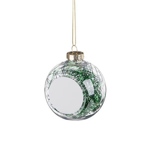 Pallina di albero di Natale per sublimazione con capelli di angelo verdi
