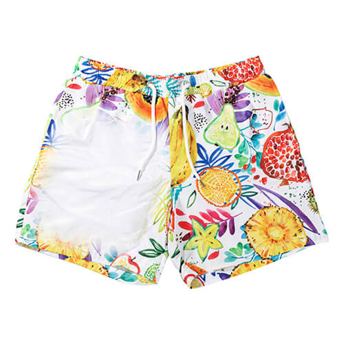 Pantaloncini da spiaggia sublimati da uomo - frutta tropicale