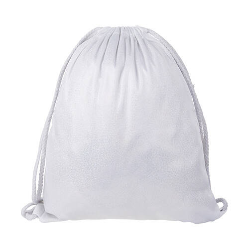 Borsa posteriore glitter 33 x 42 cm per sublimazione - bianco