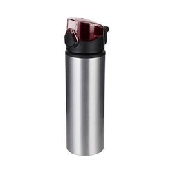 Borraccia in metallo da 750 ml - argento con chiusura rossa - da sublimare