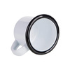 Tazza smaltato 100 ml con bordo nero Sublimazione Termostampa - bianco