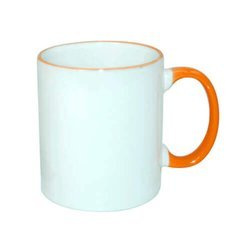 Tazza 330 ml con il manico arancione Sublimazione Termostampa