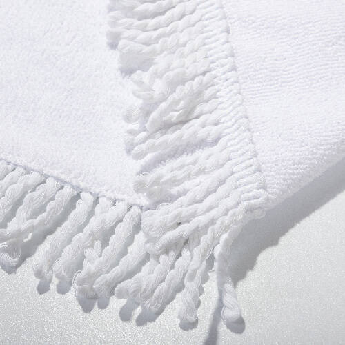 Asciugamano in microfibra 152 x 76 cm con frange per sublimazione - bianco