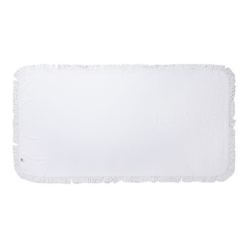 Asciugamano in microfibra 152 x 76 cm con frange per sublimazione - bianco