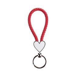 Portachiavi intrecciato cuore per la sublimazione - rosso