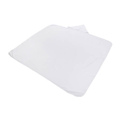 Coperta Minky con cappuccio 150 x 130 cm per sublimazione - bianca
