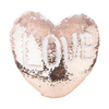 Copricuscino in forma di cuore 39 x 44 cm con paillettes bicolore per sublimazione – champagne