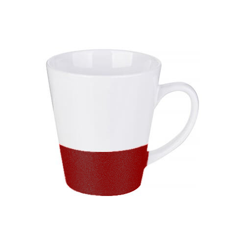 Tazza da latte 300 ml con striscia glitterata per sublimazione - rosso