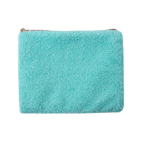 Borsa cosmetica in peluche per sublimazione - bianca e verde