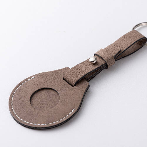 Portachiavi in pelle con cintura / custodia AirTag per sublimazione - grigio