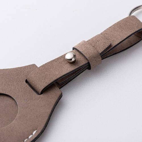 Portachiavi in pelle con cintura / custodia AirTag per sublimazione - grigio