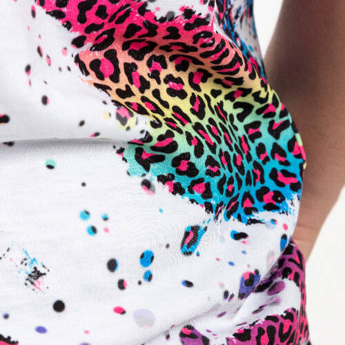 T-shirt Cotton-Like Bleached Leopard Wild Purple per sublimazione