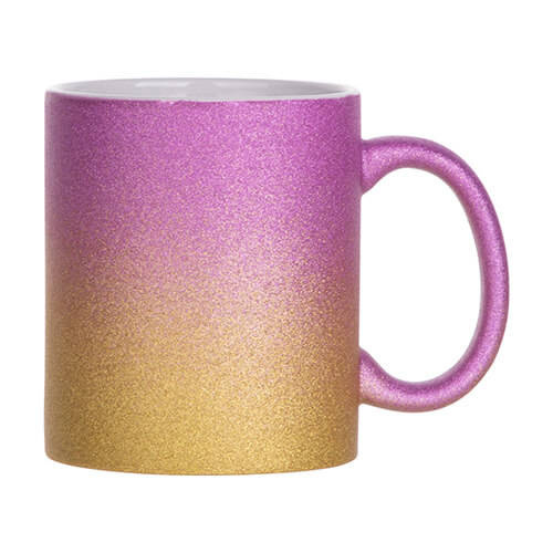 Tazza 330 ml con glitter per sublimazione - sfumatura oro-rosa