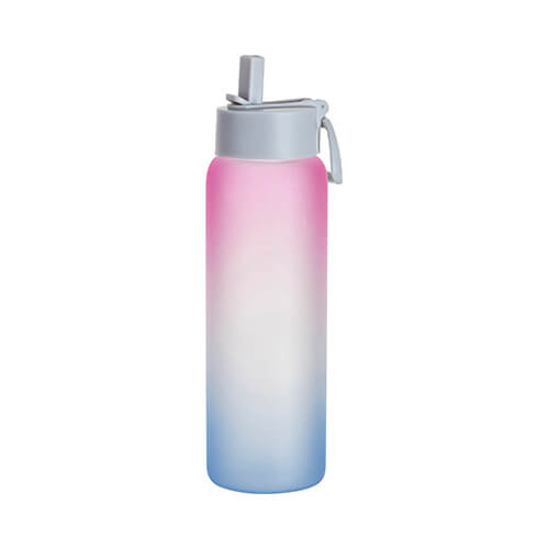 Borraccia sportiva in vetro satinato da 950 ml per sublimazione - blu-rosa
