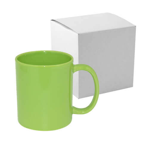 Tazza Full Color verde chiaro, lucido, con la scatolaTermostampa