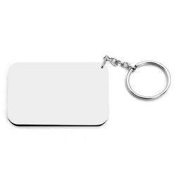 Portachiavi in Plastica Rettangolare 66 x 47 mm bianco con bordo colorato Sublimazione Trasferimento termico