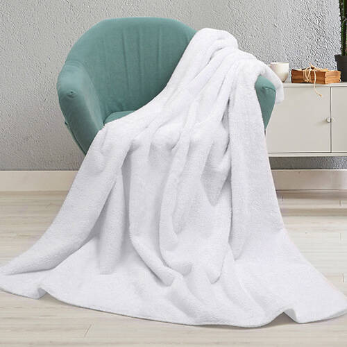 Coperta in microfibra e pile artico per sublimazione - bianco