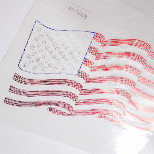 Foglio con zirconi per trasferimento termico - Bandiera degli Stati Uniti