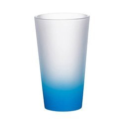 Vetro smerigliato da 450 ml con manico blu per sublimazione