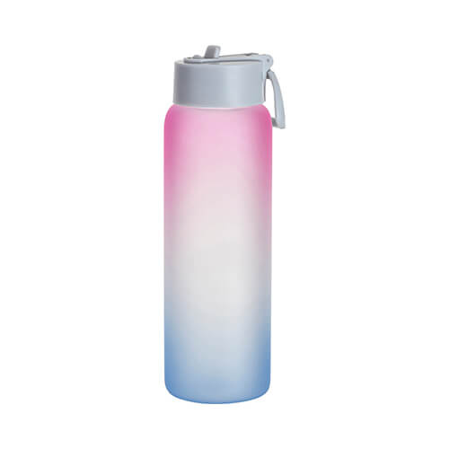 Borraccia sportiva in vetro satinato da 950 ml per sublimazione - blu-rosa