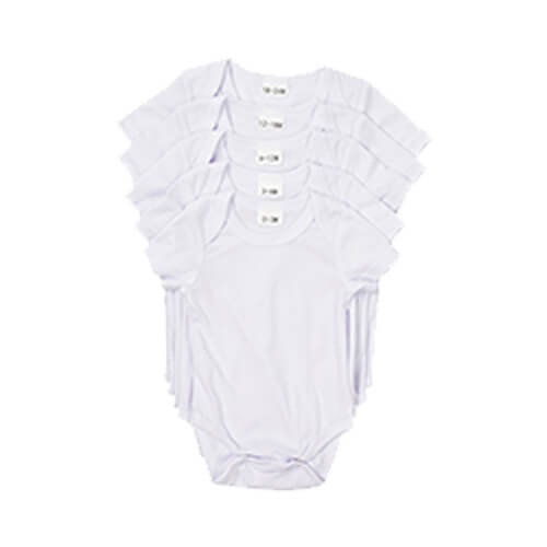 Body bianco per bambini con maniche corte per la sublimazione