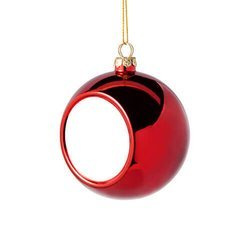 Pallina di albero di Natale Ø 8 cm per sublimazione - rossa