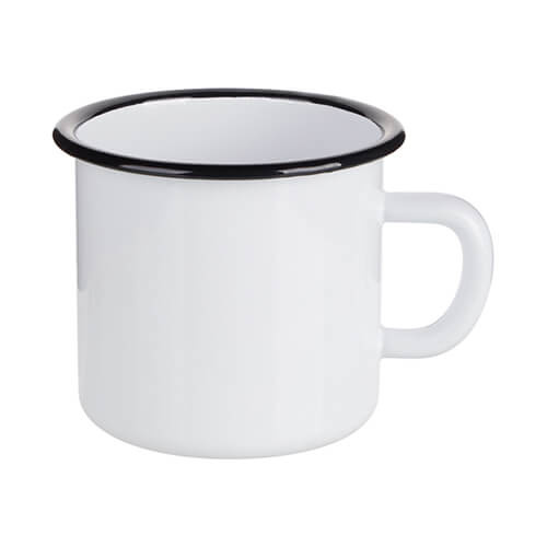 Tazza smaltata da 500 ml con bordo Nero Sublimazione termica a trasferimento