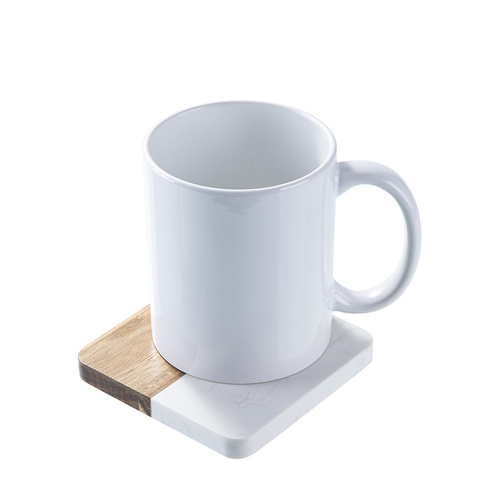 Set di 4 sottobicchieri quadrati in marmo e legno per incisione