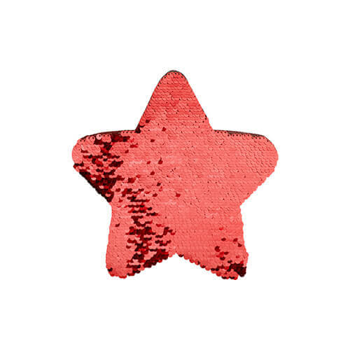 Patch paillettes stella bicolore da sublimare - rosso 18 x 18