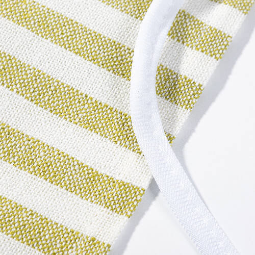 Grembiule per sublimazione in tela - crema con strisce verde chiaro