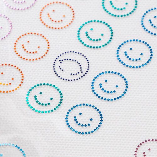 Foglio con zirconi per trasferimento termico - 20 sorrisi