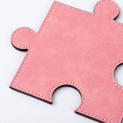 Sottobicchiere in pelle a forma di puzzle per sublimazione - rosa