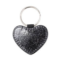Portachiavi in ​​pelle con glitter per sublimazione - cuore nero