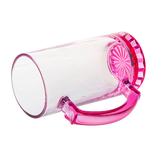 Tazza in vetro da 470 ml per sublimazione - orecchio e fondo viola